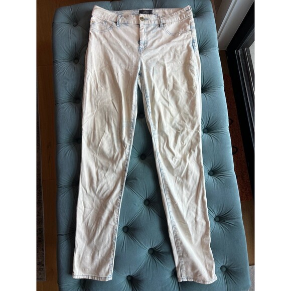 Chicos Jeans Womens 0 US 4 Acid Washed Blue Pants Tall Stretch - Picture 2 of 10